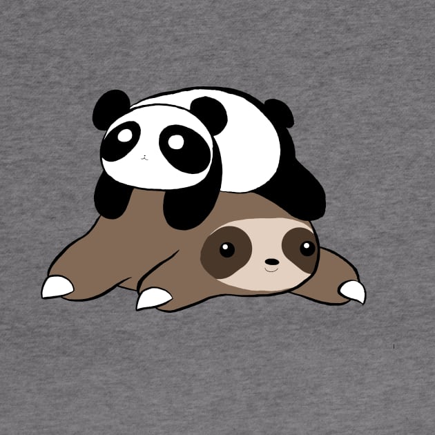 Little Sloth and Panda by saradaboru